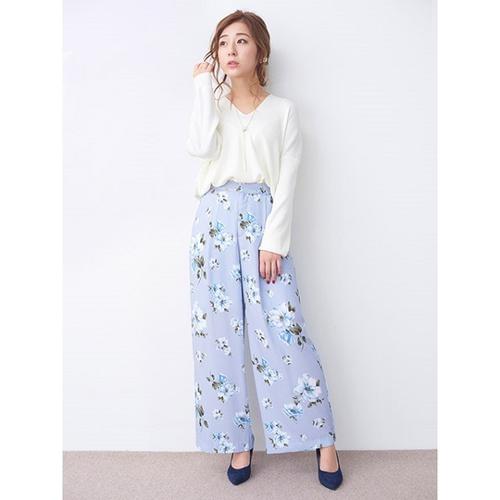 ルージュディアマン Rouge Diamant フラワープリントワイドパンツ 0101 Marui Buyee日本代购服务 在0101 Marui购物 Bot Online